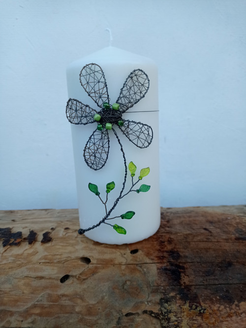 Svíčka s kytkou I. — foto 3