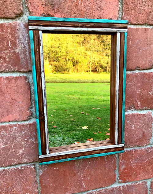 Zrcadlo v dřevěném rámu 40x60cm — foto 2