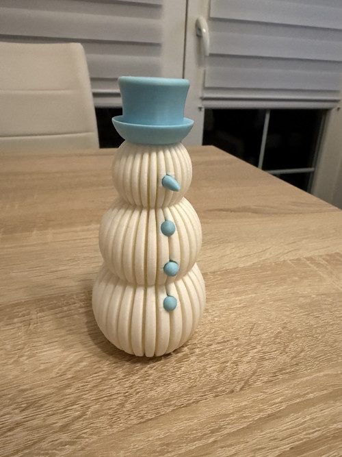 Vánočni sněhulák 3D tisk — foto 3