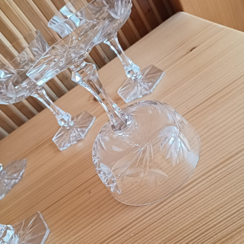 Sada šesti broušených skleniček — foto 4