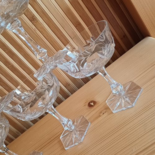 Sada šesti broušených skleniček — foto 3