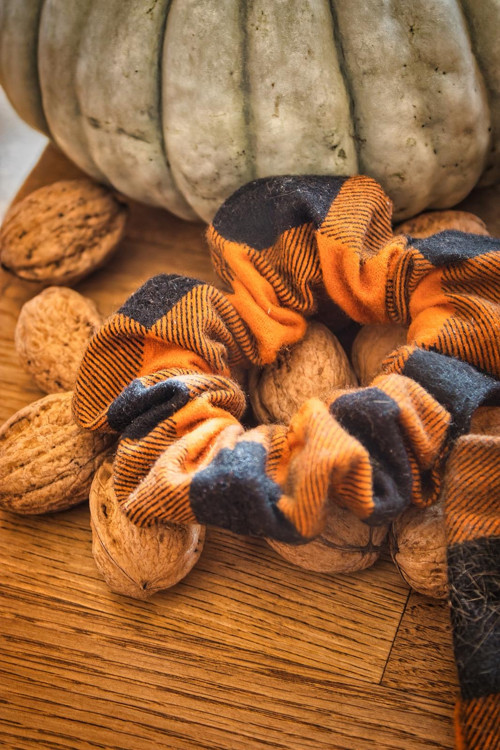 Scrunchie gumička - Pumpkin spice — foto 4