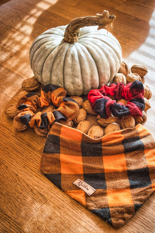 Scrunchie gumička - Pumpkin spice — foto 5