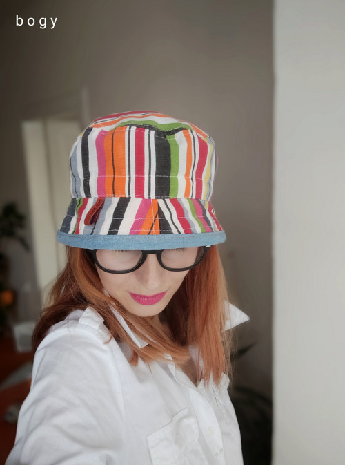 Plátěný retro klobouk, Bucket hat 54/55cm — foto 5
