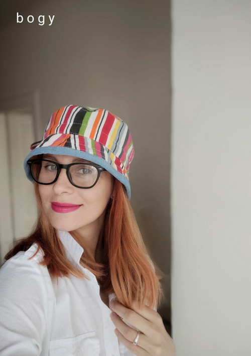 Plátěný retro klobouk, Bucket hat 54/55cm — foto 4