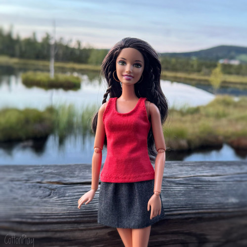 Džínová sukně pro Barbie - černá — foto 3