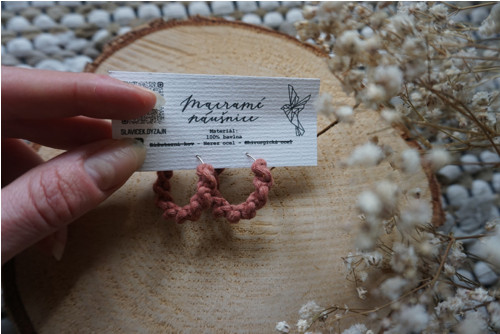 Kruhové macramé náušnice Wine — foto 3