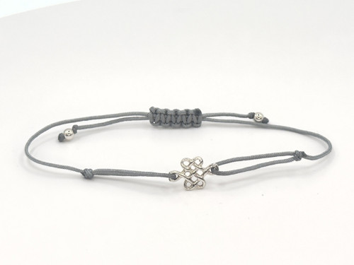 Minimalistický náramek - Celtic knot (tm. šedá) — foto 2