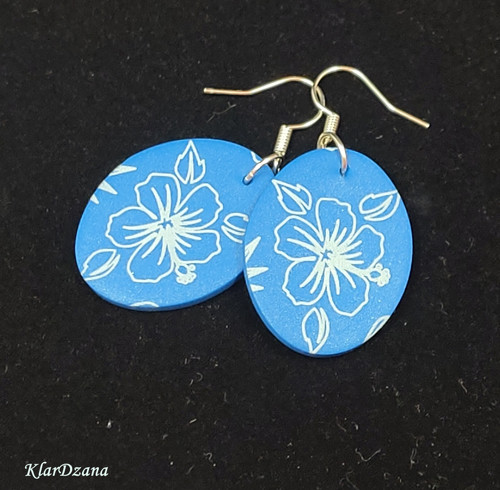 Náušnice Floral Blue oválky — foto 2