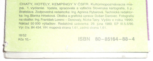 Chaty, hotely, kempingy v ČSFR • mapa, 1990 — foto 6