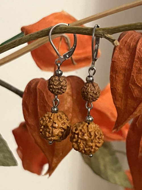 Náušnice rudraksha, chirurgická ocel — foto 4