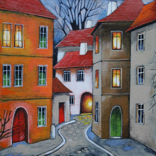 Večerní procházka... 40x40cm — foto 3