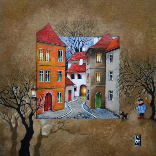 Večerní procházka... 40x40cm — foto 2