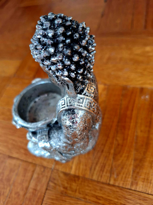 Stříborný budha pro svíčku — foto 3