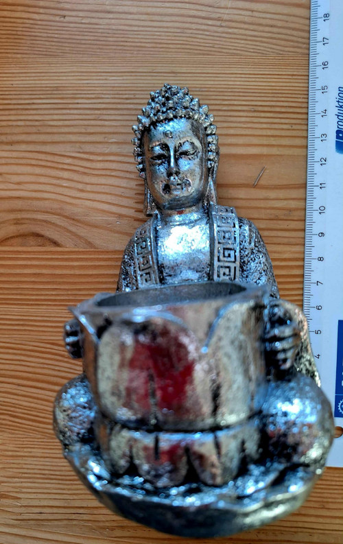 Stříborný budha pro svíčku — foto 4