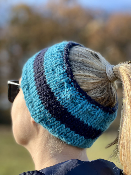 Modrá zimná čelenka Virgin wool — foto 3