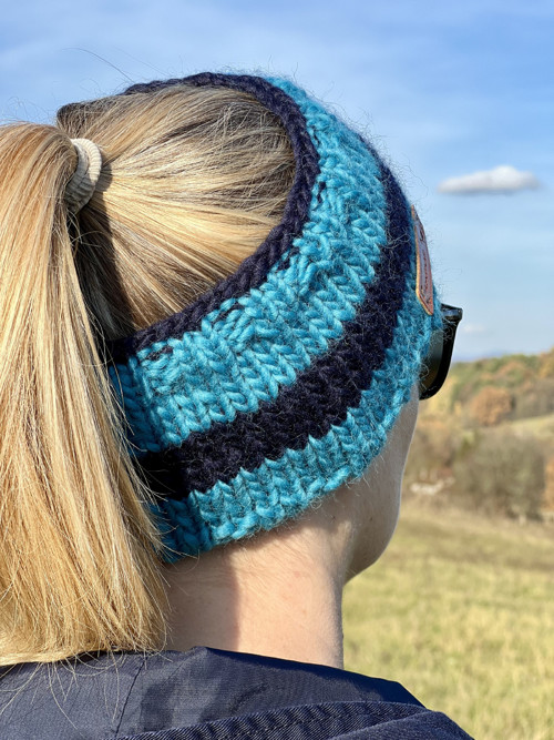 Modrá zimná čelenka Virgin wool — foto 4