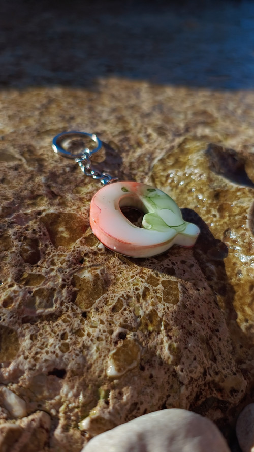 Klíčenka - "Q" oranžovo/khaki