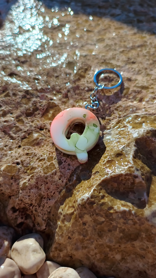 Klíčenka - "Q" oranžovo/khaki