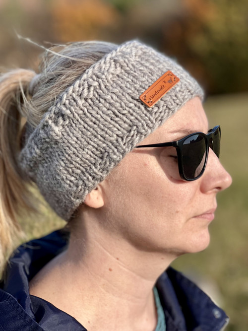 Šedá zimná čelenka Virgin wool — foto 5