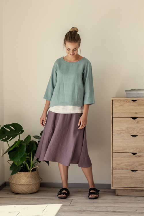Lněný oversized Top Monaco — foto 4