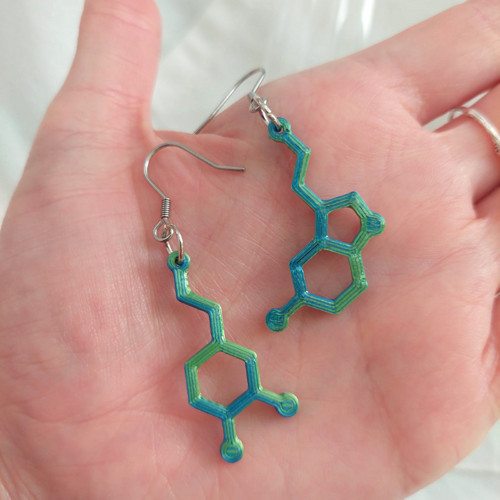 Náušnice pro chemiky - serotonin a dopamin — foto 2