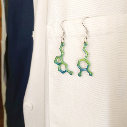 Náušnice pro chemiky - serotonin a dopamin — foto 3