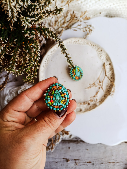Arabesque n.13 - vyšívané náušnice — foto 4