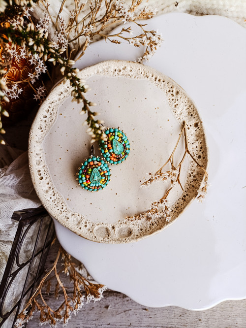 Arabesque n.13 - vyšívané náušnice — foto 2
