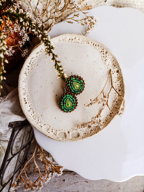Arabesque n.14 - vyšívané náušnice — foto 3