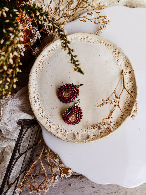 Arabesque n.17 - vyšívané náušnice — foto 2