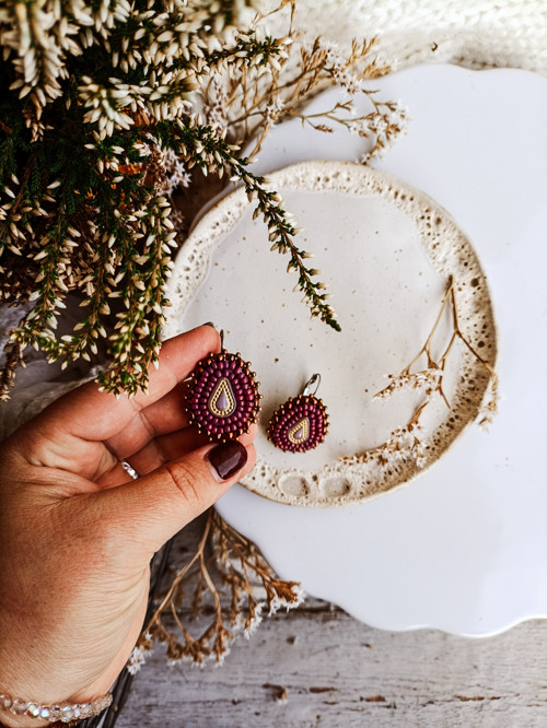 Arabesque n.17 - vyšívané náušnice — foto 3