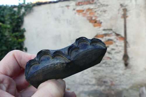 Staré dřevěné razítko na textil, modrotisk — foto 6