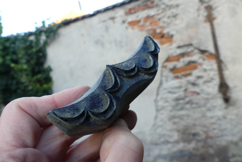 Staré dřevěné razítko na textil, modrotisk — foto 2