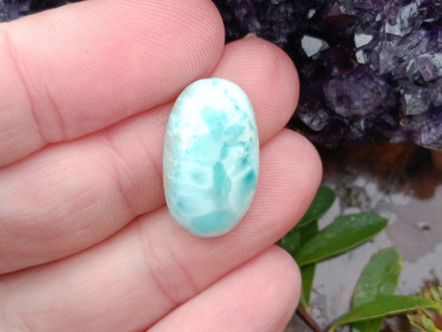 Larimar kabošon 2 x 1,2 cm — foto 3