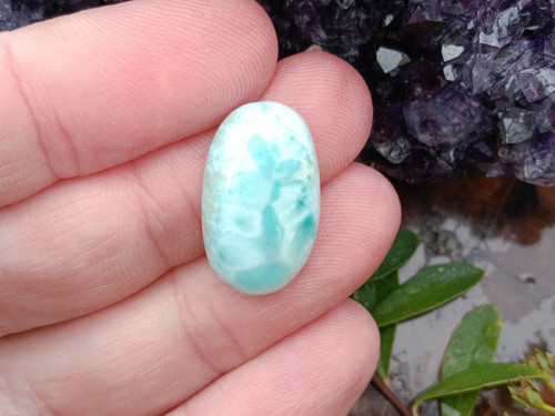 Larimar kabošon 2 x 1,2 cm — foto 4