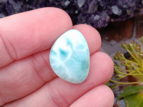 Larimar kabošon 2,1 x 1,5 cm — foto 2