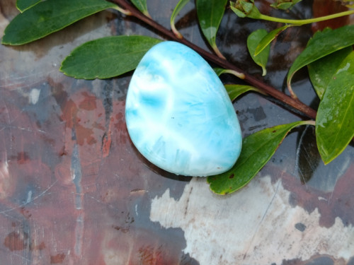 Larimar kabošon 2,1 x 1,5 cm — foto 3