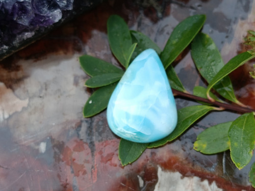 Larimar kabošon 2,1 x 1,5 cm — foto 3