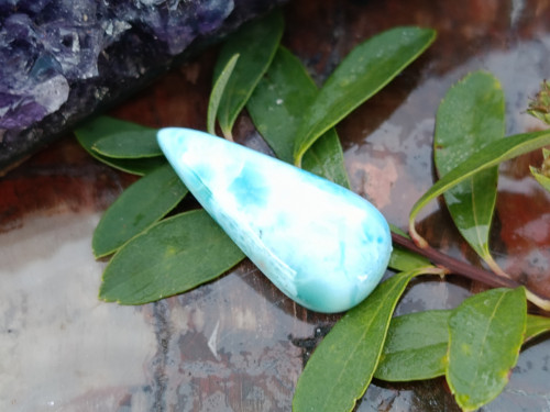 Larimar kabošon 2,2 x 1 cm — foto 2