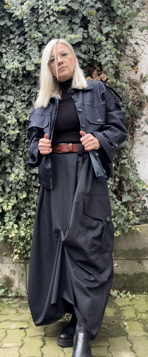 Riflová bunda tmavomodrá — foto 2
