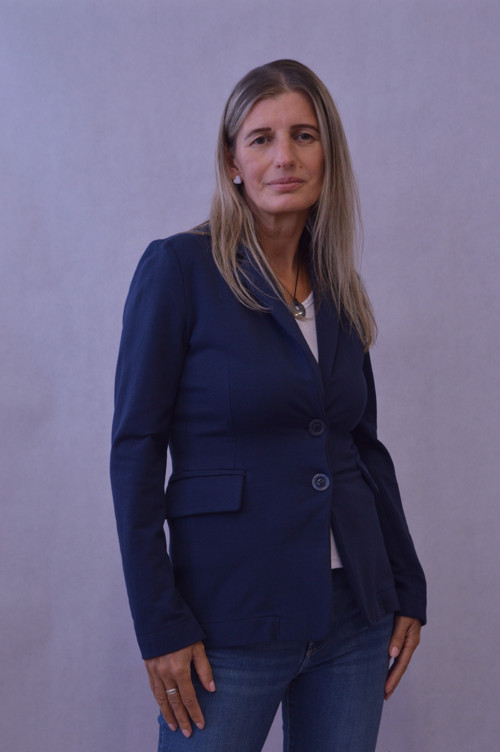 Dámske elegantné sako tmavomodré — foto 3
