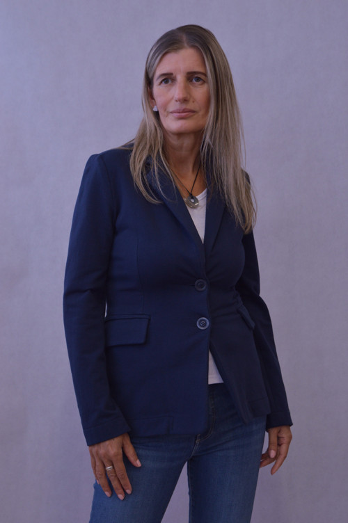 Dámske elegantné sako tmavomodré — foto 6