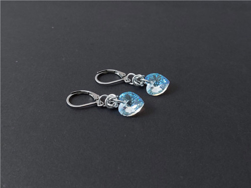Náušnice se Swarovski srdíčky čiré — foto 3