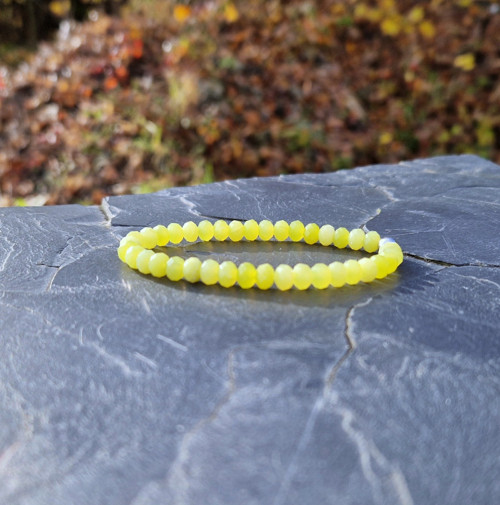Nefrit lemon*broušené rondelky*náramek — foto 3