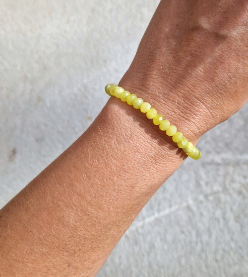 Nefrit lemon*broušené rondelky*náramek — foto 4