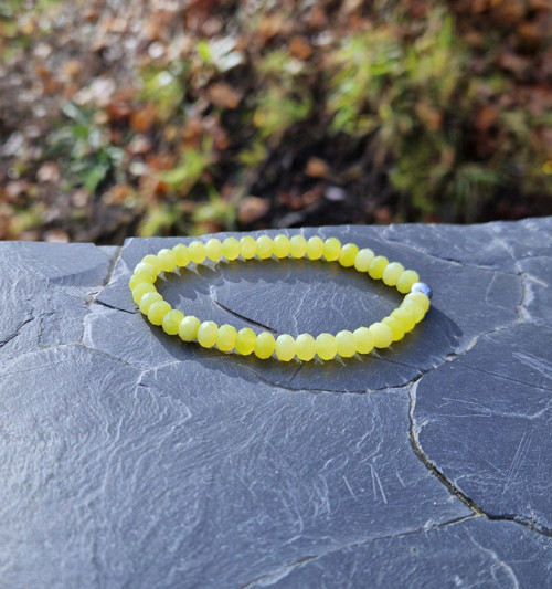 Nefrit lemon*broušené rondelky*náramek — foto 2
