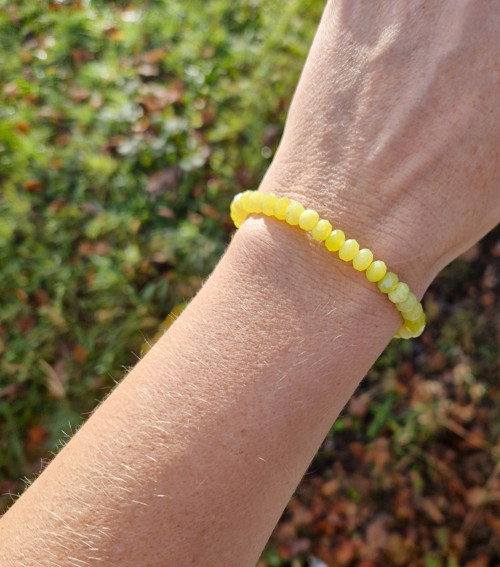 Nefrit lemon*broušené rondelky*náramek — foto 5