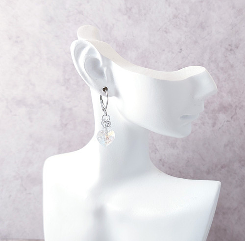 Náušnice se Swarovski srdíčky čiré — foto 4