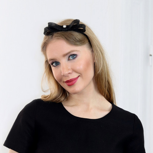 Lisa - čelenka s mašlí, černá — foto 2